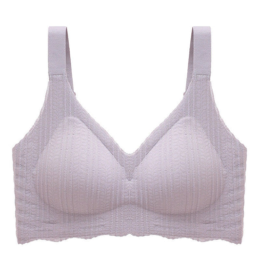 Thin Wave Edge Wireless Sports Bra - Purple - 6XL - image 0