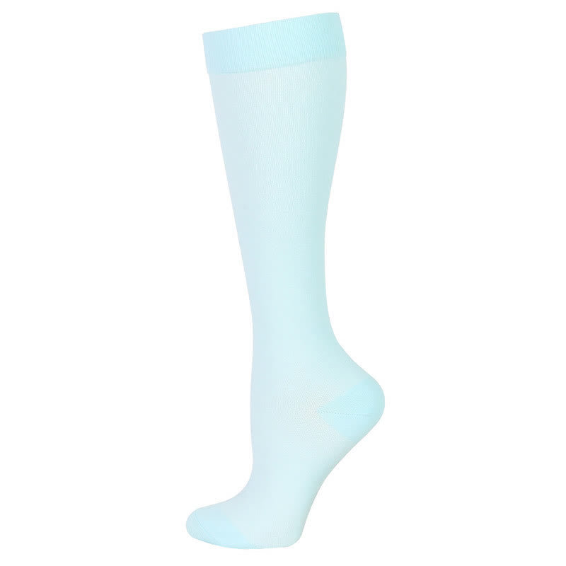 Blue Green Flower Compression Socks(6 Pairs) - Light Blue - S/M - image 2