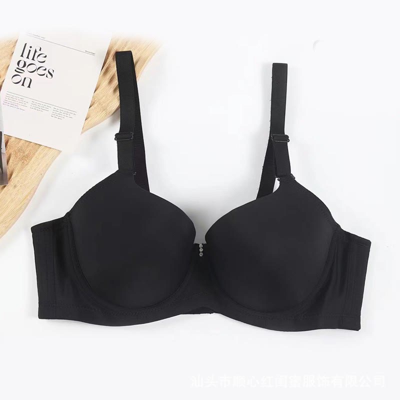 Thin Smooth Seamless Push-up Underwire Bra - Black - 44 - C - image 1