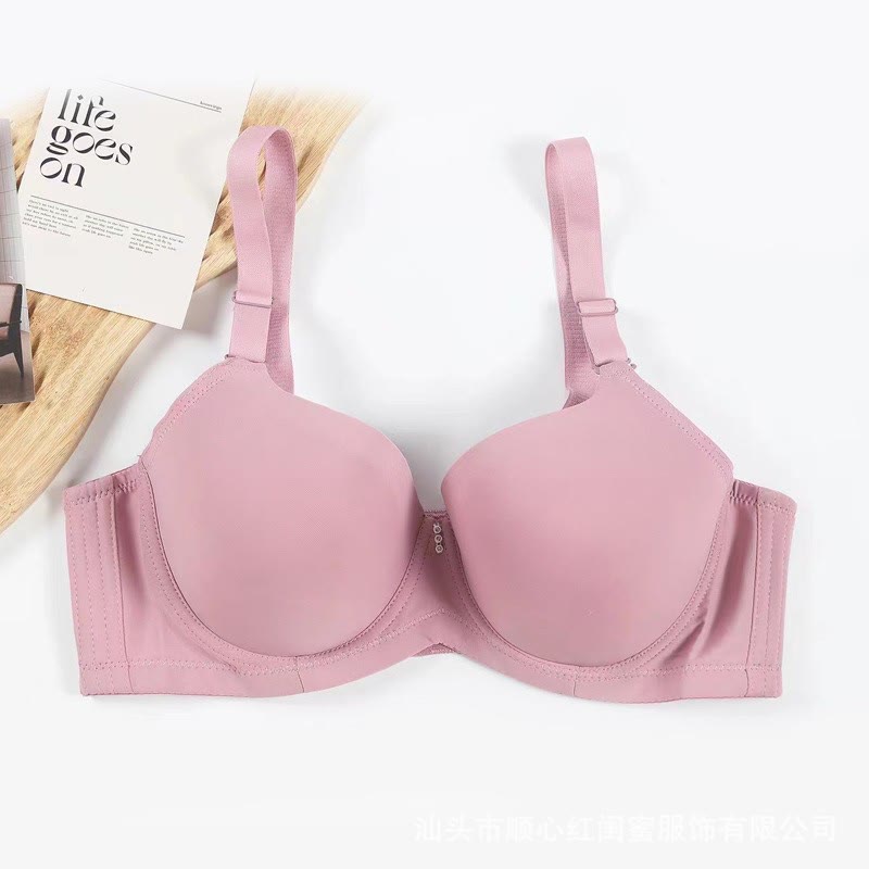 Thin Smooth Seamless Push-up Underwire Bra - Pink - 44 - C - image 3