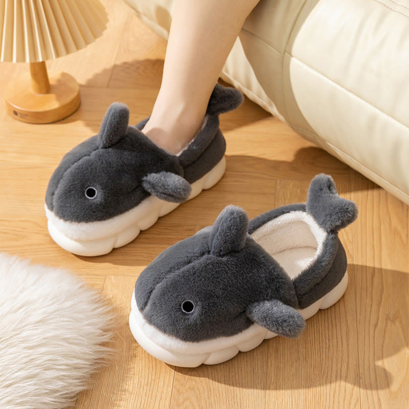 Plus Size Cute Whale Slippers - Grey - EU44-45(US9-10) - image 1