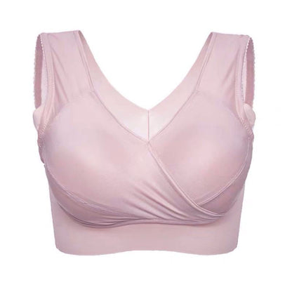 Thin Comfortable Wireless Bra - Pink - 8XL - image 1