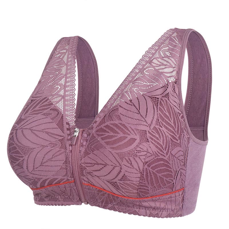 Front Zipper Push Up Wireless Bra - image 6