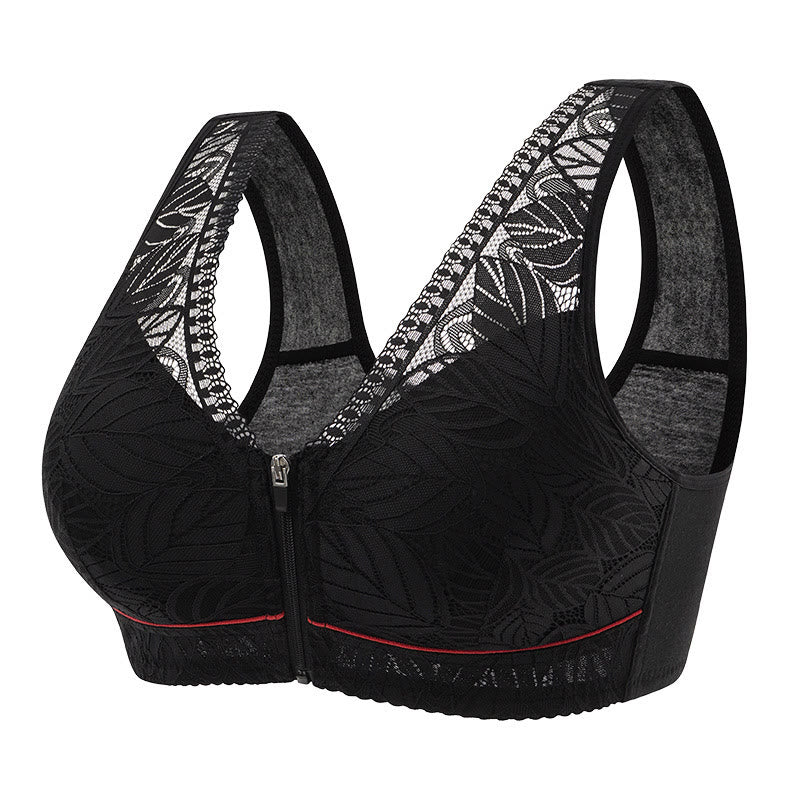 Front Zipper Push Up Wireless Bra - image 8
