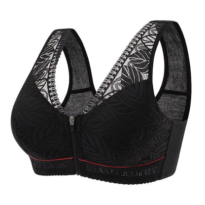 Front Zipper Push Up Wireless Bra - image 8