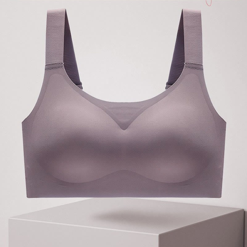 Anti-sagging Wireless Bra - Purple - 4XL - image 7