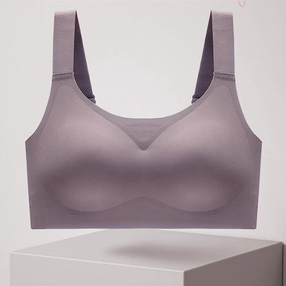 Anti-sagging Wireless Bra - Purple - 4XL - image 7