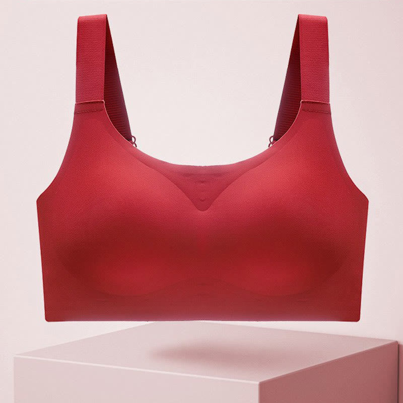 Anti-sagging Wireless Bra - Red - 4XL - image 8