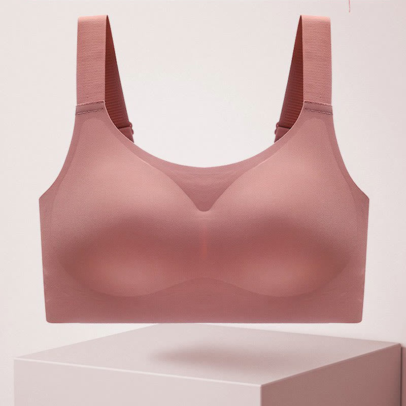 Anti-sagging Wireless Bra - Pink - 4XL - image 9