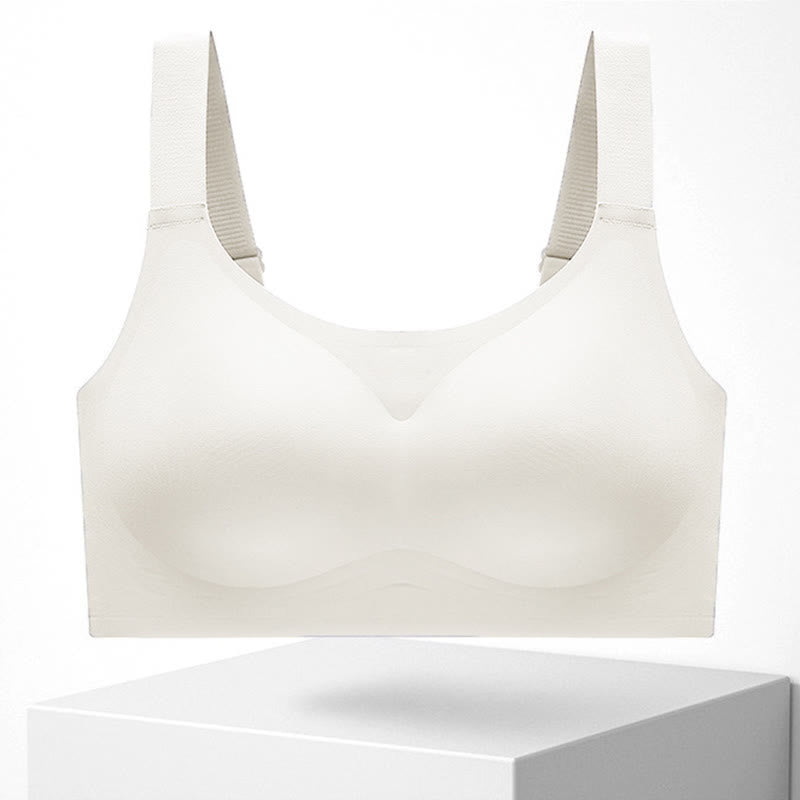 Anti-sagging Wireless Bra - White - 4XL - image 5