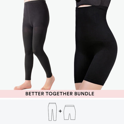 Bundle Plus Size Shapewear + Compression Tights - Black - 7XL - 4XL - image 1