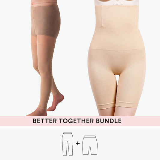 Bundle Plus Size Shapewear + Compression Tights - Nude - 7XL - 4XL - image 1