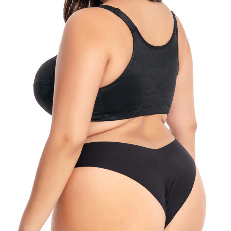 Front Buckle Lace Wireless Bra - image 4