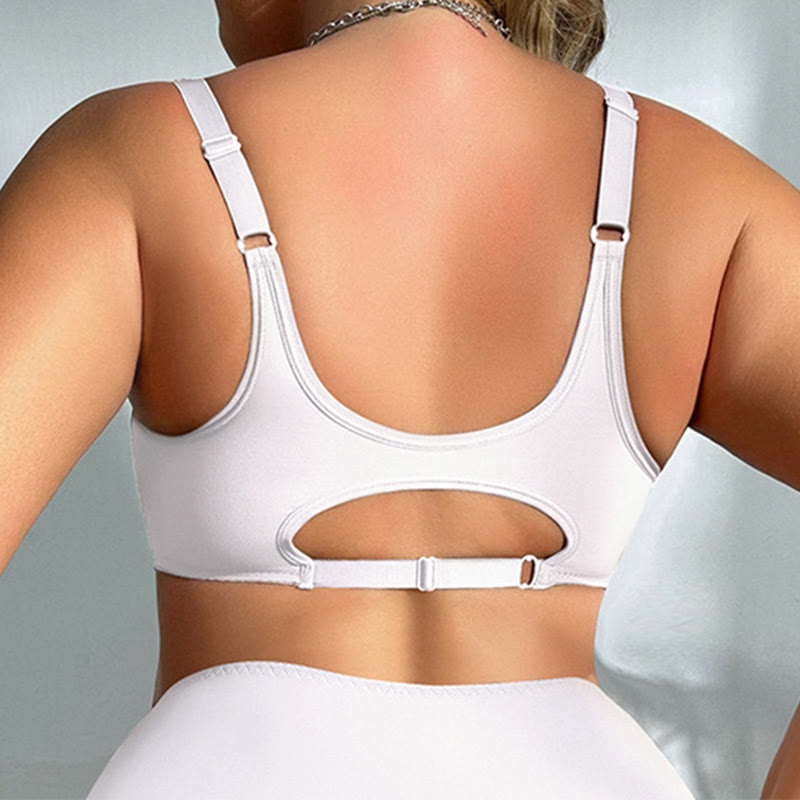 Seamless Front Buckle Full Cup Wireless Bra - image 4