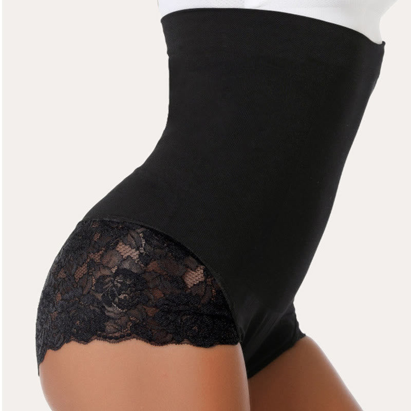 Plus Size High Waist Lace Shapewear Panty