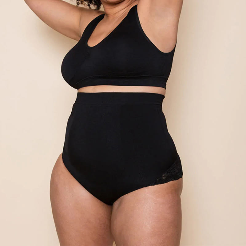 Plus Size High Waist Lace Shapewear Panty