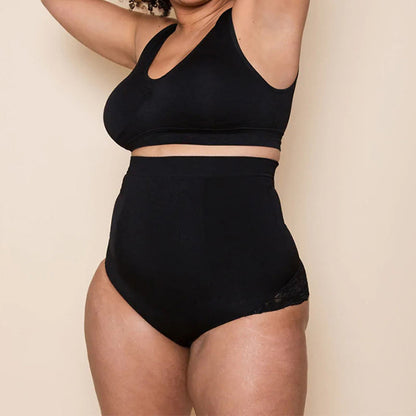 Plus Size High Waist Lace Shapewear Panty