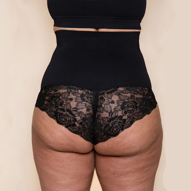 Plus Size High Waist Lace Shapewear Panty