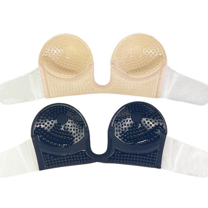 Plus Size Deep U Push Up Sexy Sticky Bra