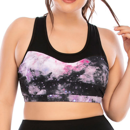 Starry Sky Pattern Yoga Sports Bra - 3XL - image 0