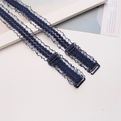 Sexy Adjustable Lace  Bra Strap(6 Pairs) - Navy Blue - image 12