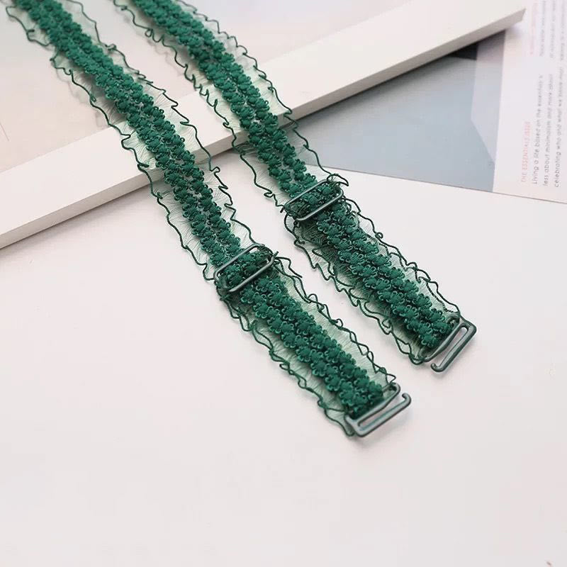 Sexy Adjustable Lace  Bra Strap(6 Pairs) - Dark Green - image 11