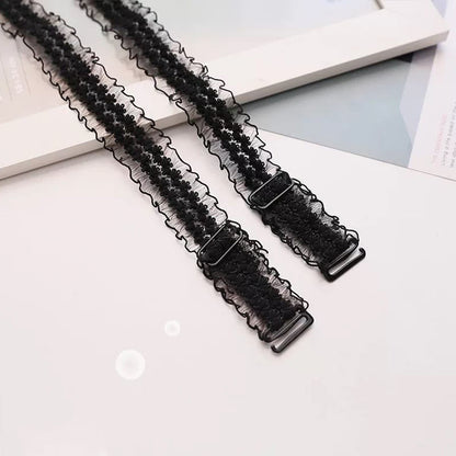 Sexy Adjustable Lace  Bra Strap(6 Pairs) - Black - image 8