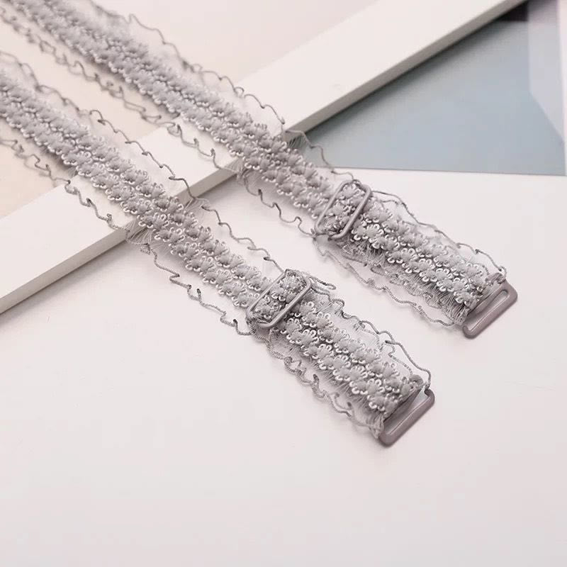 Sexy Adjustable Lace  Bra Strap(6 Pairs) - Grey - image 7