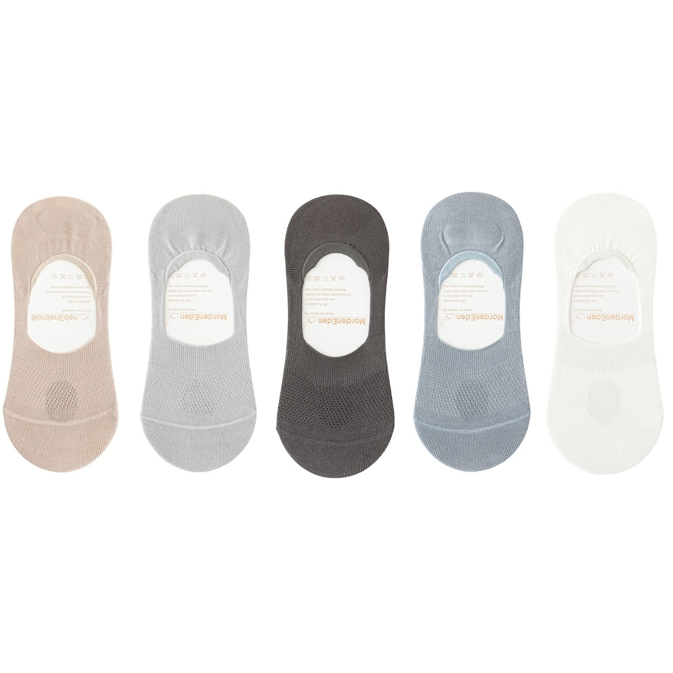 Mesh Breathable No Show Socks(5 Pairs) - Khaki+Light Gray+Dark Grey+Sky Blue+White - EU39-46(US5-12) - image 25