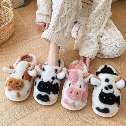 Plus Size Plush Cow Slippers - image 0