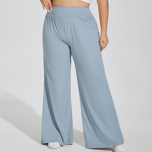 Plus Size High Waist Yoga Wide Leg Fitness Pants