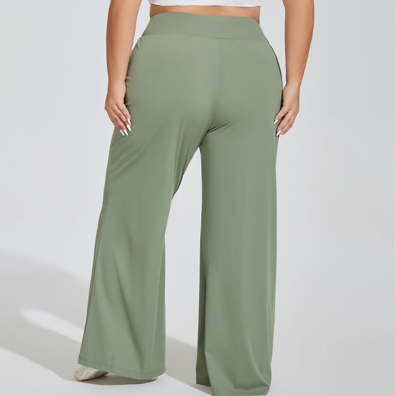 Plus Size High Waist Yoga Wide Leg Fitness Pants - image 4