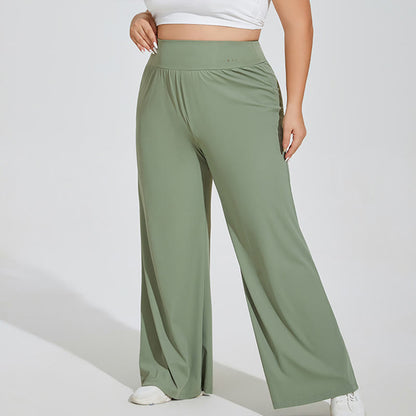 Plus Size High Waist Yoga Wide Leg Fitness Pants - image 3