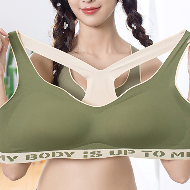 Plus Size Seamless Fitness Push-up Sports Wireless Bra - image 9