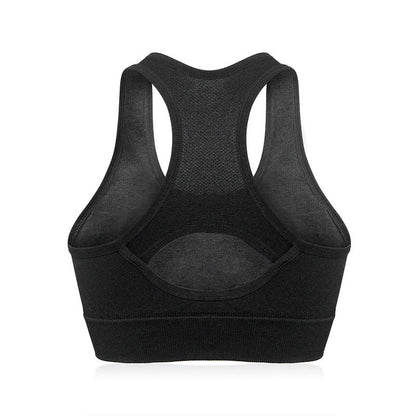 Plus Size Breathable Fitness Yoga Outer Wear Wireless Bra - Black - 3XL - image 1