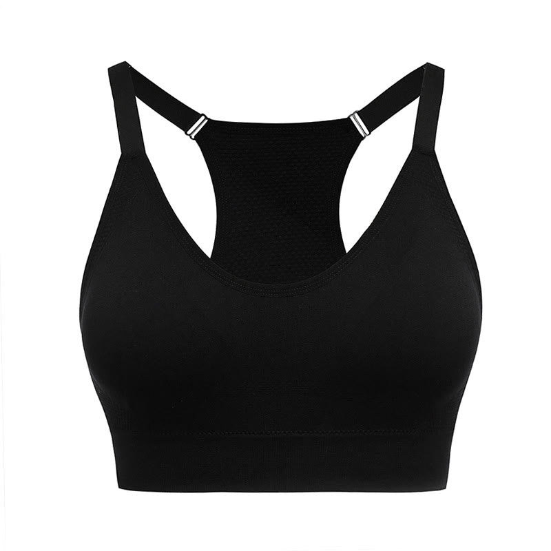 Plus Size Seamless Elastic One-piece Breathable Wire-free Bra - Black - 4XL - image 1