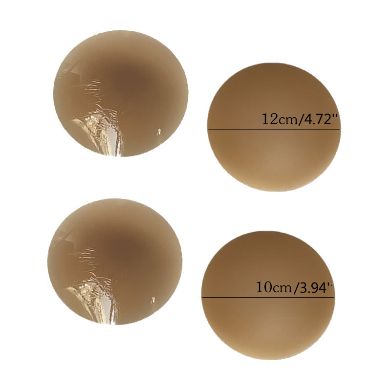 Thin Solid Silicone Nipple Cover(2 Pairs) - 3.94''+4.72''-Dark Brown - image 14