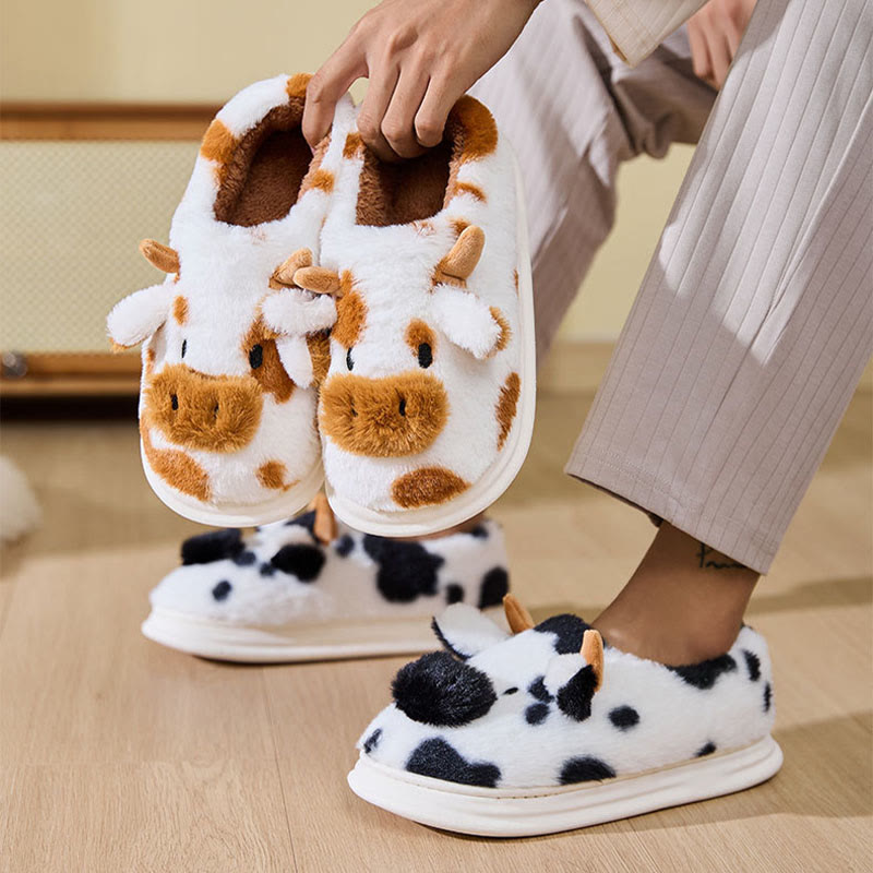 Plus Size Cartoon Cow Slippers - image 1