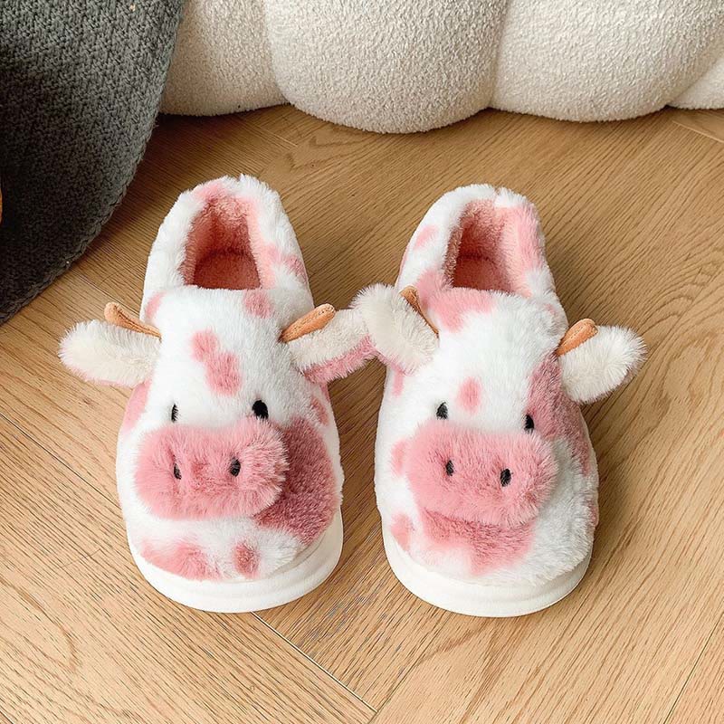 Plus Size Cartoon Cow Slippers - Pink - EU44-45(US9-10) - image 6