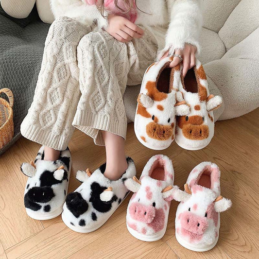 Plus Size Cartoon Cow Slippers