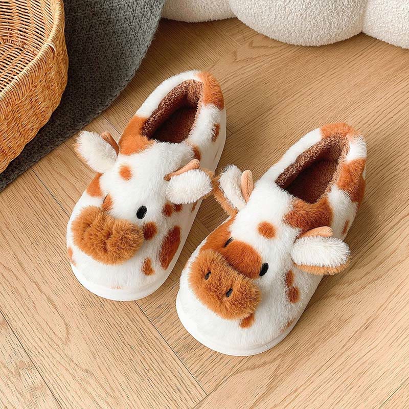 Plus Size Cartoon Cow Slippers - Brown - EU43-44(US9-10) - image 8