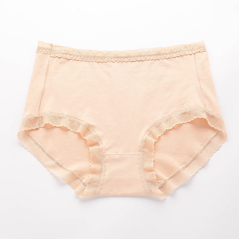 Simple High Waist Cotton Panty(3 Packs) - Apricot - 3XL - image 7