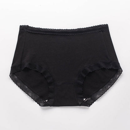 Simple High Waist Cotton Panty(3 Packs) - Black - 3XL - image 4