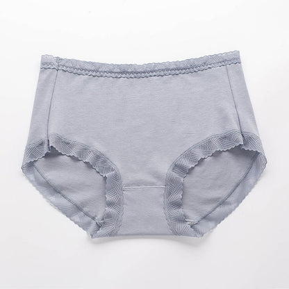 Simple High Waist Cotton Panty(3 Packs) - Grey - 3XL - image 5