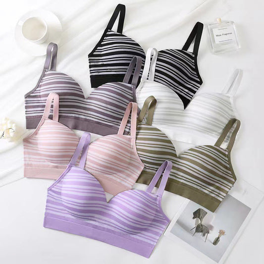 French Stripe Comfortable Wireless Bra(2 Packs)
