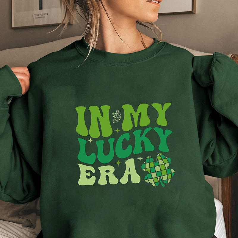 Plus Size In My Lucky Era Sweatshirt - Dark Green - 3XL - image 3