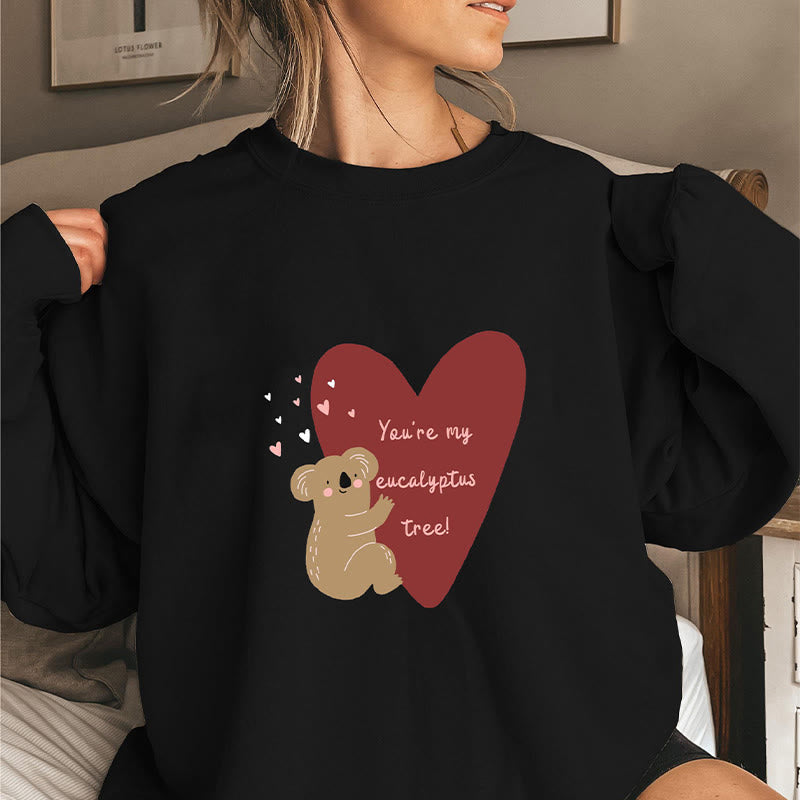 Plus Size Koala Bear Heart Sweatshirt - Black - 3XL - image 2