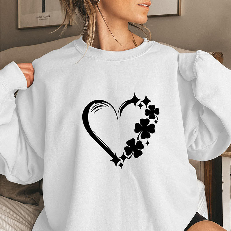 Plus Size Four Leaf Clover Sweatshirt - White - 3XL - image 4