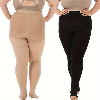 Plus Size Medical Toeless Compression Tights(15-20mmHg) - image 0
