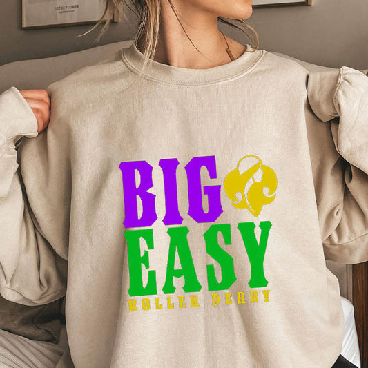 Plus Size Big Easy Roller Derby Sweatshirt - Khaki - 3XL - image 0